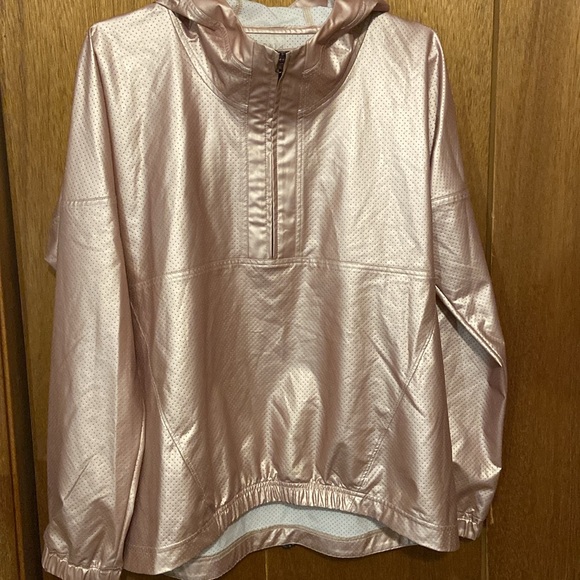 Calia By Carrie Underwood Rose Pink Metallic Windbreaker 1/2 Zip Jacket Medium M - Picture 3 of 7
